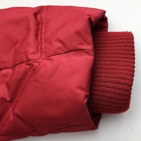 Jones & Co. Women's Red Quilted Puffer Down Hooded Winter Faux Fur Jacket Size M - Picture 11 of 16